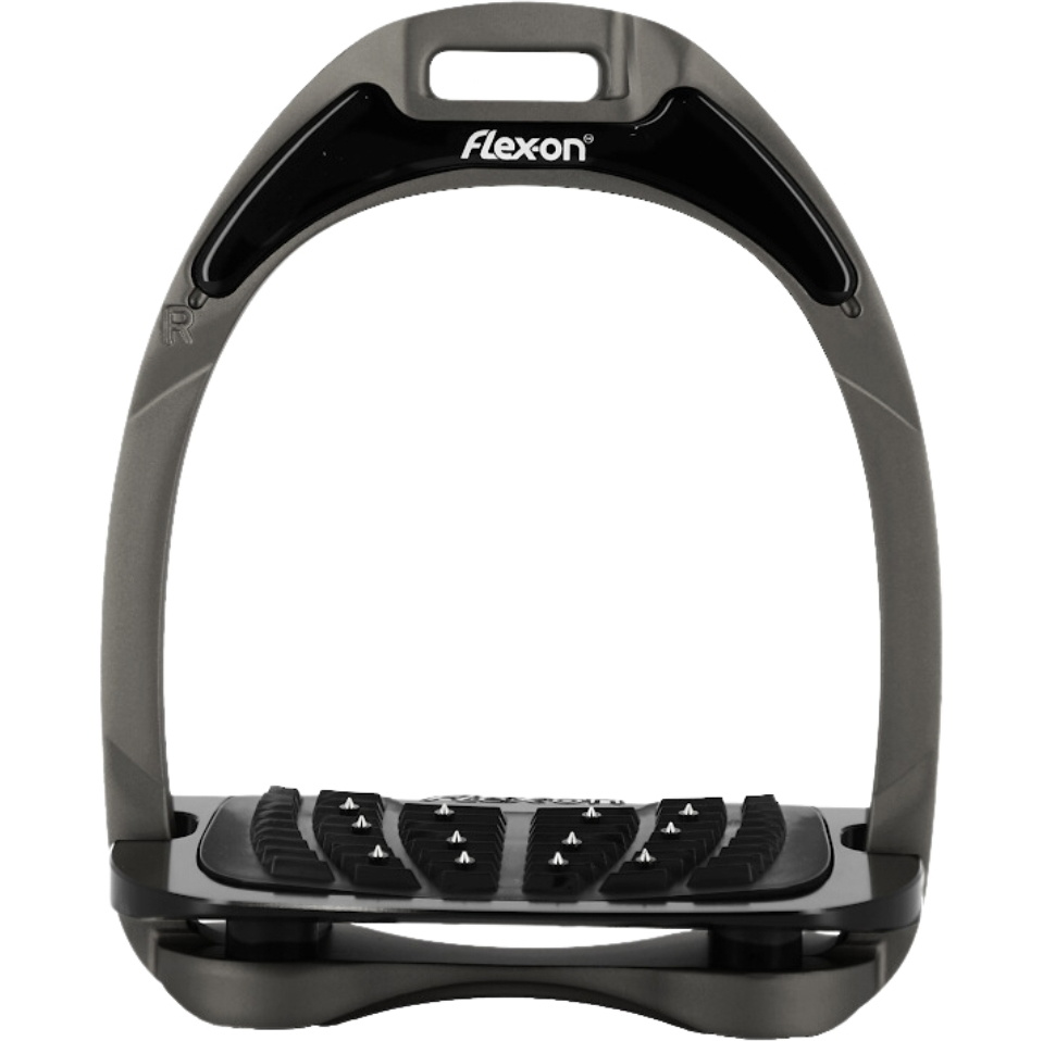 Flex On Aluminium Inclined Ultra Grip Stirrups - Dark Grey